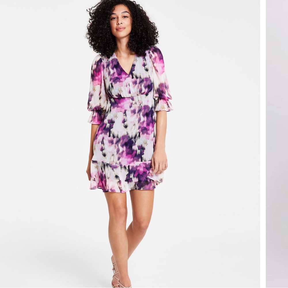 Dkny women’s pink and purple floral dress new size 2